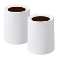 2 Pack Round Modern Trash Can Bedroom, 3Gal/12L Bathroom Trash Can Hidden Bag, Open Top Trash Bin Round Plastic, Minimalist White Garbage Can with Inner Bucket (with 2 Handles) for Kitchen Office