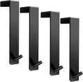 ARTOYS Door Hooks No Drill 4-Pack - Heavy Duty 50lb Capacity for Doors Up to 1-3/4" Thick - 304 Stainless Steel Black Hooks for Bedroom, Closet, Home Office Organization