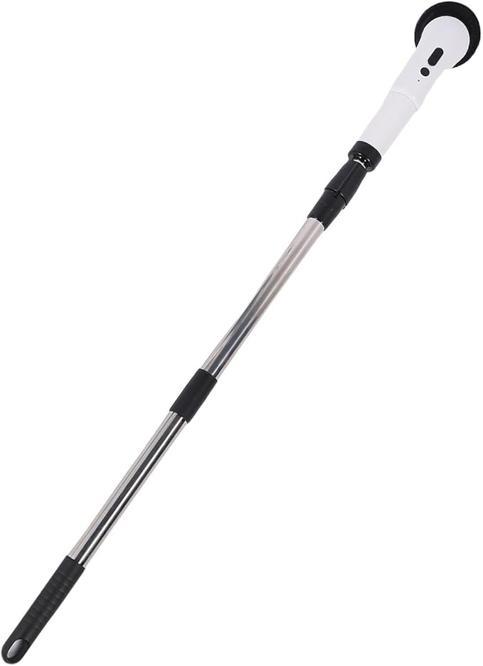 Dioche Electric Cleaning Brush Cordless Scrubber with Adjustable Speed 9 Replaceable Brush Heads Long Handle for Bathroom Kitchen White