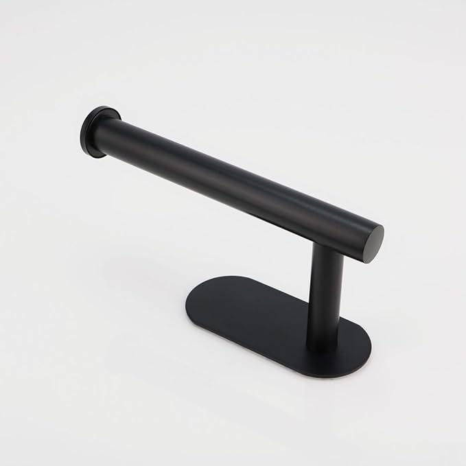 1 Pack Toilet Paper Holder Self Adhesive,Rustproof Adhesive Toilet Roll Holder No Drilling Tissue Holder for Kitchen Bathroom Tissue Holder Bathroom, Kitchen, Washroom Wall Mount (Black)