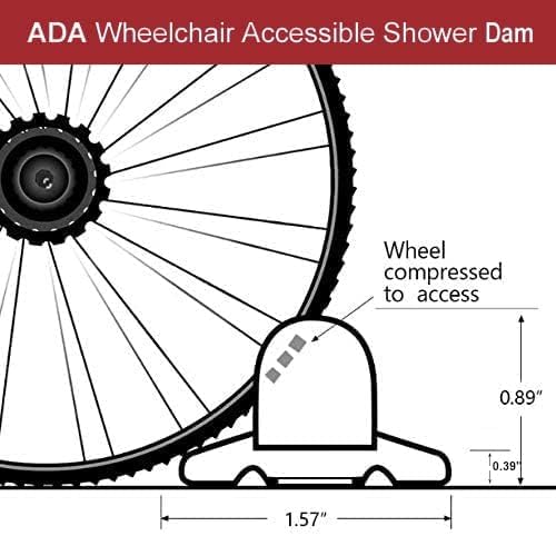 67 Inch Collapsible Shower Threshold Water Dam, Ideal for Wheelchair Accessible Silicone Shower Barrier Water Stopper Retention System Dry and Wet Separation for ADA Shower Bathroom (5.5ft)