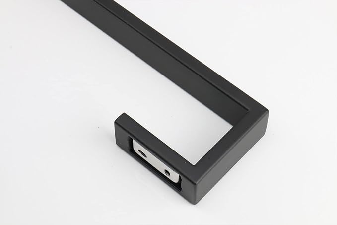 TocTen Bath Towel Rack - 2 Pack Square Base Thicken SUS304 Stainless Steel Towel Bar for Bathroom, Bathroom Bar Accessories Towel Rod Heavy Duty Wall Mounted Towel Holder(Matte Black, 16 Inch)