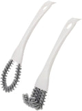 2pcs Kitchen Crevice Cleaning Brush Set with Strong Scrub Bristles, U-Shaped and Bent Design, Multifunctional Grout Cleaner Tool for Stove, BBQ Grill, and Narrow Gap Cleaning