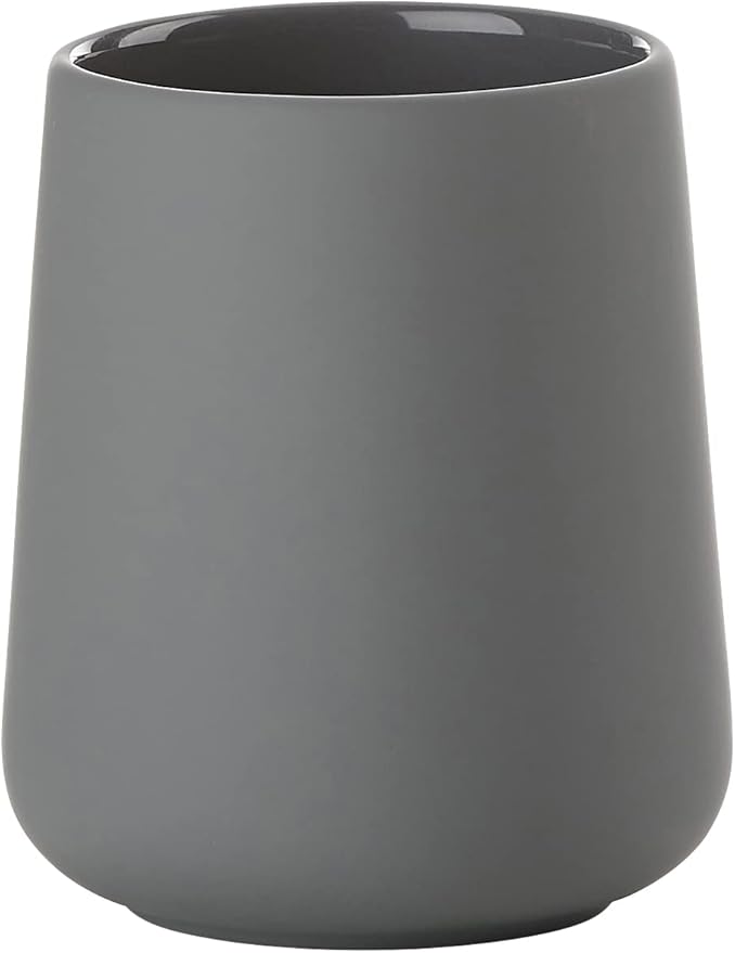 ZONE DENMARK Nova One Toothbrush Cup | Sleek & Durable Modern Bathroom Accessory | Revitalize Your Daily Routine with Scandinavian Elegance and Practicality Unite- (Gray)