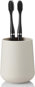 Matte Beige Toothbrush Holder for Electric Toothbrushes Bathroom Organizer for Toothpaste Kids & Adults