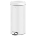 mVm 8 Gal Trash Can, Tall White Kitchen Trash Can with Soft-Closed Lid for Home Room Office(White)