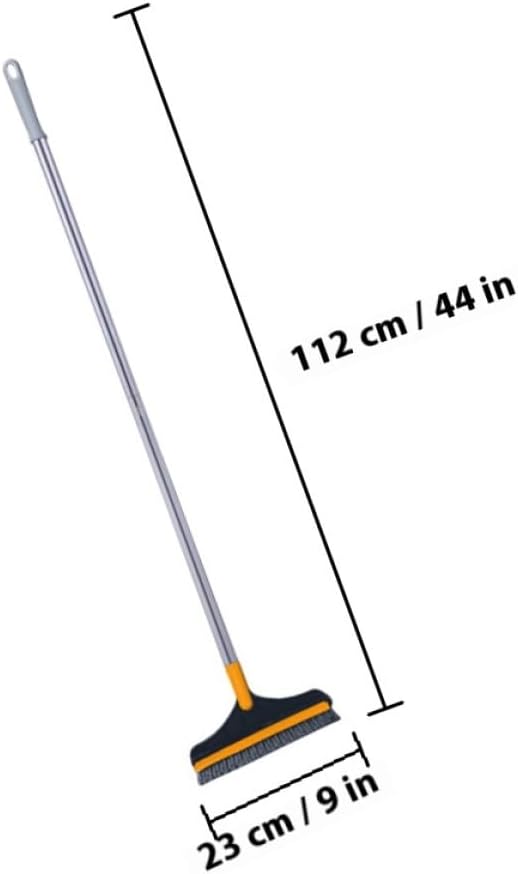Balacoo Long Handle Floor Brush with Stiff Bristles Yellow Bathroom Cleaning Brush for Tile and Grout for Deep Bathroom and Toilet Cleaning