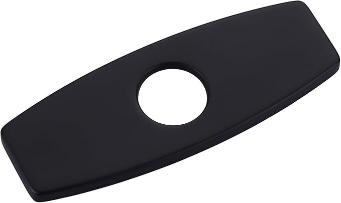 Sink Hole Cover 6 Inch: Stainless Steel Escutcheon Plate Black - Easy Install Faucet Escutcheons - Sink Faucet Cover For 1 or 3 Hole Bathroom Vanity Basin - Faucet Escutcheons 4" Faucet Plate Cover