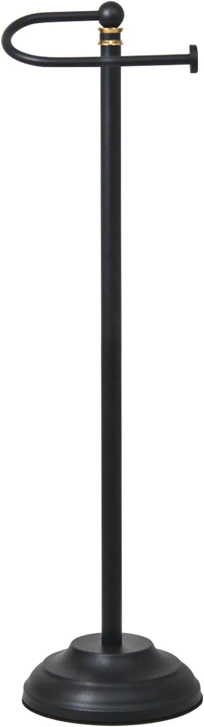 Toilet Paper Holder Stand,Rustproof Toilet Paper Stand,Free Standing Toilet Paper Holder,Weighted Base Toilet Paper Standing Holder Matte Black