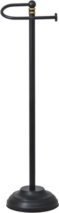 Toilet Paper Holder Stand,Rustproof Toilet Paper Stand,Free Standing Toilet Paper Holder,Weighted Base Toilet Paper Standing Holder Matte Black