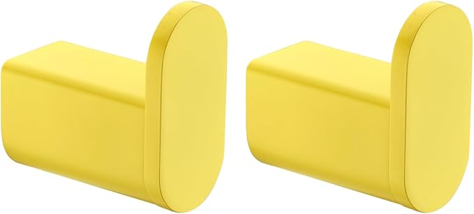 RANDOM Yellow Towel Hooks for Bathrooms Round Shower Hooks SUS304 Stainless Steel Wall Mount Coat Hooks.RD-96026-8YL