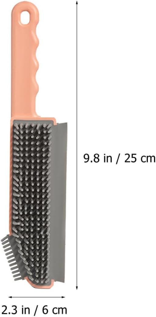 ERINGOGO Multi-Functional 3-in-1 Crevice Cleaning Brush for Bathroom Floor and Kitchen Countertops, Pink Plastic Seam and Surface Scrubbing Tool for Household Cleaning Tasks