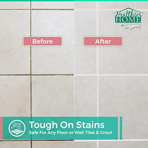 CHOMP! Grout Cleaner Bundle, Includes Long Handle Stand Up Brush, Refreshes Grout and Removes Stains on Tile Floors and Bathroom Walls & Kitchens (5 Pack Set)
