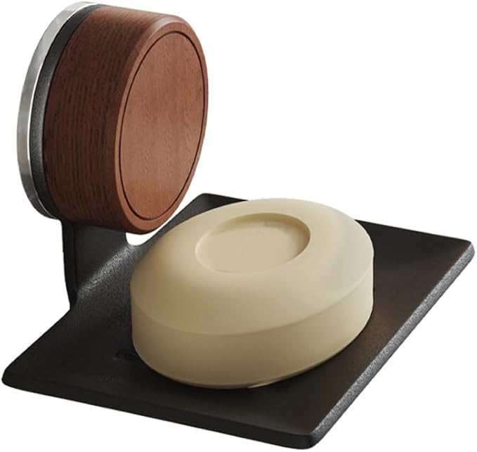 Soap Dish, Walnut and Stainless Steel,Soap Bar Holder for Shower Double-Sided Tape Wall Mounted, No-Drilling Waterproof Sponge Holder for Bathroom Bathtub Kitchen Sink, Keep Dry (White)