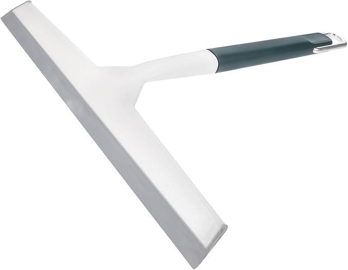 Car and Shower Window Squeegee, Wide Blade Glass Wiper with Handle, Dark Green Manual Water Scraper for Home Bathroom and Windshield Cleaning