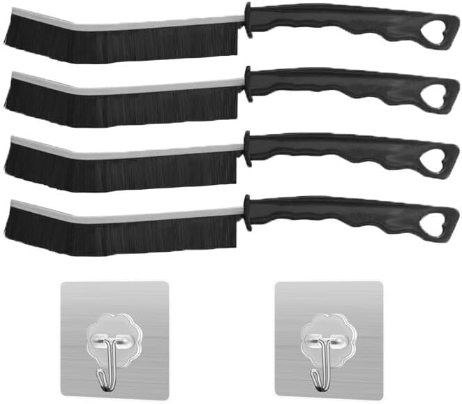 Pack of 4 Cleaning Brushes, Gap Cleaning Brush, Cleaning Brushes for Bathroom, Hard Bristles, Joint Cleaning Brush, Multifunctional Grout Cleaning Brush for Kitchen, Bathroom, Tile Floor
