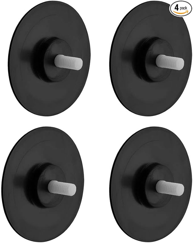SANNO Suction Cups Black Pads Replacement for Shower Caddy Sope Dish Double Hooks- Set of 4 Pads