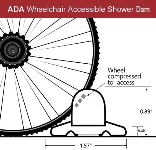 118 Inch Collapsible Shower Threshold Water Dam, Ideal for Wheelchair Accessible Silicone Shower Barrier Water Stopper Retention System Dry and Wet Separation for ADA Shower Bathroom (9.8ft)