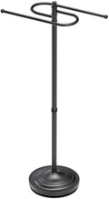 Gatco 1505MX, Modern Round Base Floor Standing S Style Towel Holder, Matte Black / 38" H Freestanding Hand Bath Towel Stand for Bathroom