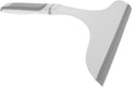 CHILDWEET Shower Squeegee for Bathroom Mirrors and Windows with Flexible Soft Silicone Blade, Curved Handle Glass Cleaning Tool in Grey-White for Home and Daily Shower Use