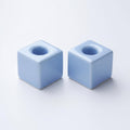 AirMoon Mini Square Ceramic Toothbrush Holder for Bathroom - Blue Small Countertop Organizer, Easy Clean Toothbrush Stand, Suit for Electric Toothbrush Head, Pens & Coffee Spoon, Pack of 2