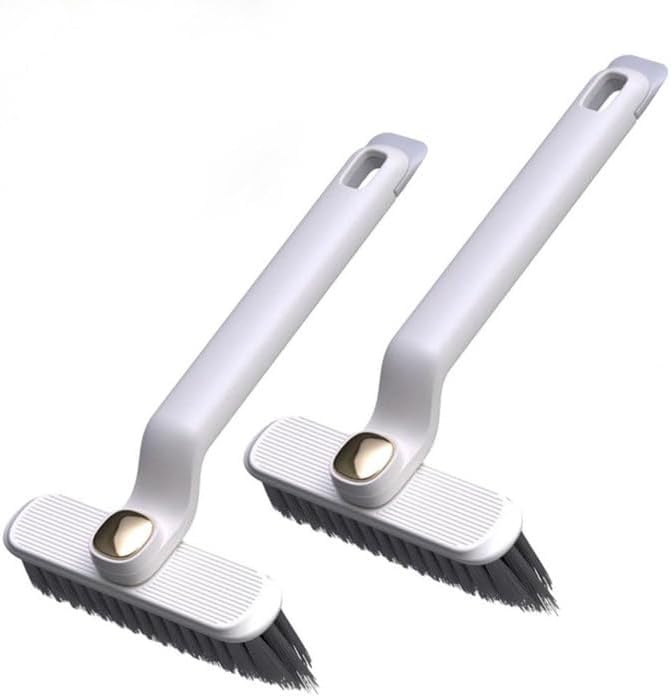 2 PCS Multi-Function Rotating Crevice Cleaning Brush, 2024 New Hard Bristle Crevice Gap Cleaning Brush, 360 Degree No Dead Corners Household Cleaning Tool for Cleaning Kitchen Bathroom (White)