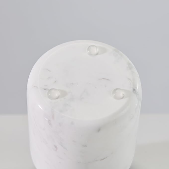 White Marble Toothbrush Holder for Bathroom, Natural Organic White Marble Toothbrush Cup, Mordern Style Texture Razor Holder, Razor Organizer for Dressing Table, Countertop, Hotel