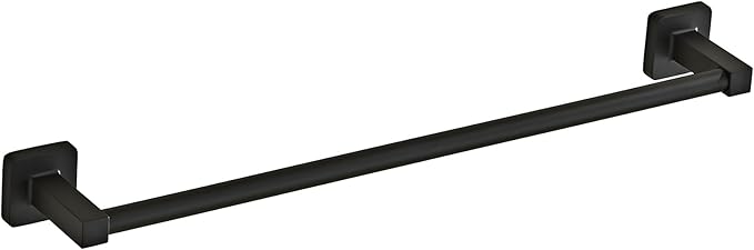 Matte Black Bathroom 18 InchTowel Bar, Bath Accessories Thicken Stainless Steel Shower Towel Rack for Bathroom, Towel Holder Wall Mounted (Total Length 20-Inch)