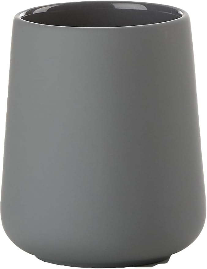 ZONE DENMARK Nova One Toothbrush Cup | Sleek & Durable Modern Bathroom Accessory | Revitalize Your Daily Routine with Scandinavian Elegance and Practicality Unite- (Gray)
