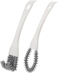 Multifunctional Kitchen Scrub Brush Set 2pcs U-Shaped Angled Heavy Duty Grout Cleaner Handheld Floor Scrubber for Stove and BBQ Grill Crevice Cleaning
