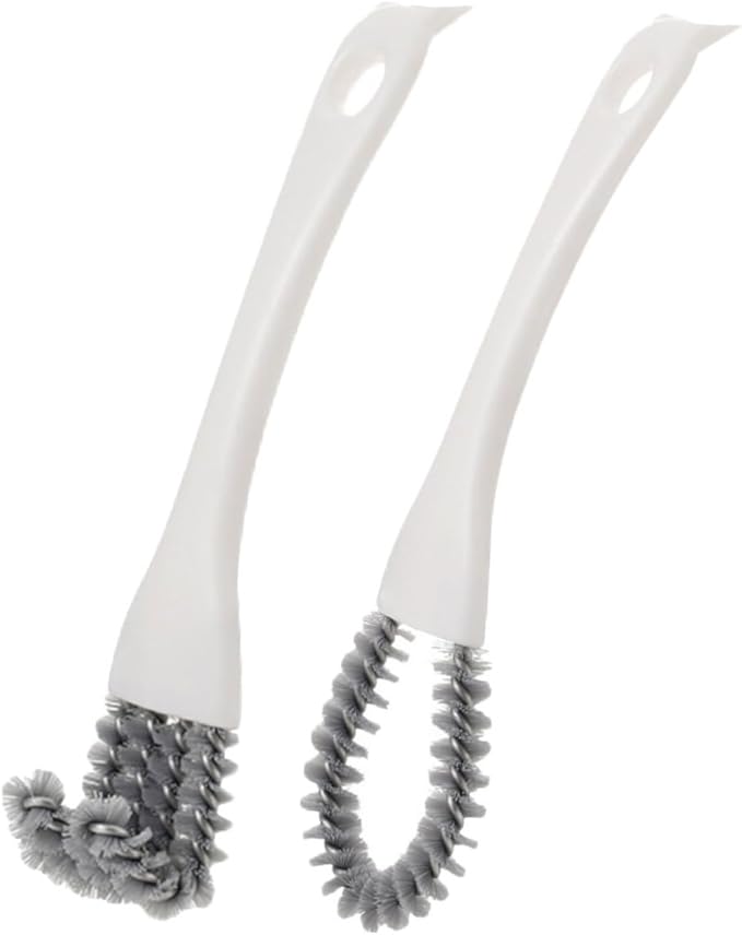 Multifunctional Kitchen Scrub Brush Set 2pcs U-Shaped Angled Heavy Duty Grout Cleaner Handheld Floor Scrubber for Stove and BBQ Grill Crevice Cleaning