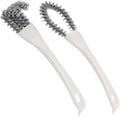 GARVALON 2pcs Multifunctional Kitchen Grout Cleaner Tool Grip Brush with U-Shaped and Angled Crevice Brushes for Deep Stain Removal in Stove, BBQ, and Tile Cleaning