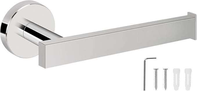 NearMoon Bath Square Toilet Paper Holder, Premium SUS304 Stainless Steel Rustproof Wall Mounted Toilet Roll Holder for Bathroom, Kitchen, Washroom (Chrome Finish)