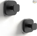 2Pack Suction Cup Hooks for Shower, Bathroom, Kitchen, Glass Door, Mirror, Tile, Matte Black