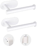 2 Pack Toilet Paper Holder Self Adhesive,Rustproof Adhesive Toilet Roll Holder No Drilling Tissue Holder for Kitchen Bathroom Tissue Holder Bathroom, Kitchen, Washroom Wall Mount (White)