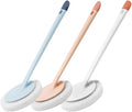 UPKOCH Long Handle Dual-use Silicone Cleaning Brush Set 3pcs with Detachable Heads for Bathroom Floor Grout and Household Surfaces, Blue White Orange, Utility Scrub Tool for Home Cleaning
