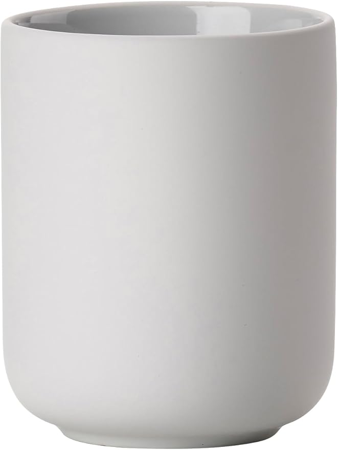 ZONE DENMARK Nova One Toothbrush Mug | Sleek and Modern Bathroom Accessory | Revitalize Your Daily Routine with Scandinavian Elegance and Practicality Unite in This Soft Touch Coating (Soft Grey)