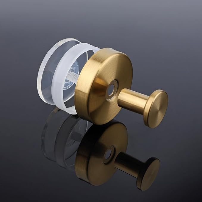 YEYSXSY Luxe Hold 4PC Gold Stainless Steel Suction Cup Towel Hooks for Bathrooms