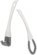 Veemoon Multi-use Kitchen Crevice Cleaning Brush Set 2pcs with U-Shaped and Angled Heads, Strong Stain Removal for Stove, Grill, and Narrow Gaps, Household Scrub Tool for Deep Groove
