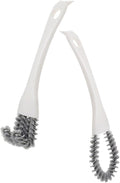 2pcs Multi-use Kitchen Cleaning Brush Set with U-Shaped and Angled Soft Bristles Grout Scrub Brush for Dead Corners and Crevice Cleaning Household Tool for Stove and Grill