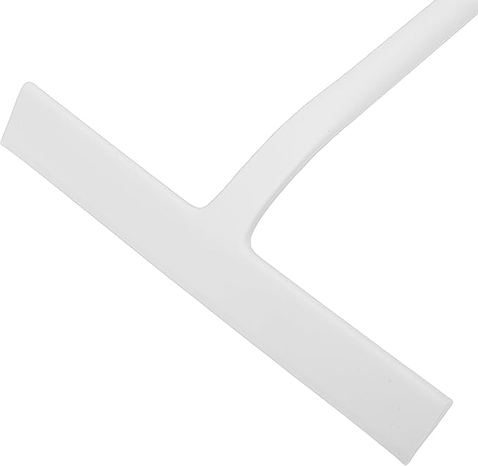Focket Silicone Shower Squeegee, Builtin Hook Design Multipurpose Window Wiper, Bathroom Glass Scraper with 145 Angled Handle for Shower Doors Tiles and Mirrors (Gray)