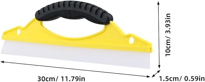 Uonlytech Car Windshield Squeegee and Small Soft Rubber Glass Squeegee 2pcs, Yellow Flexible Scraper for Shower Doors and Home Window Cleaning