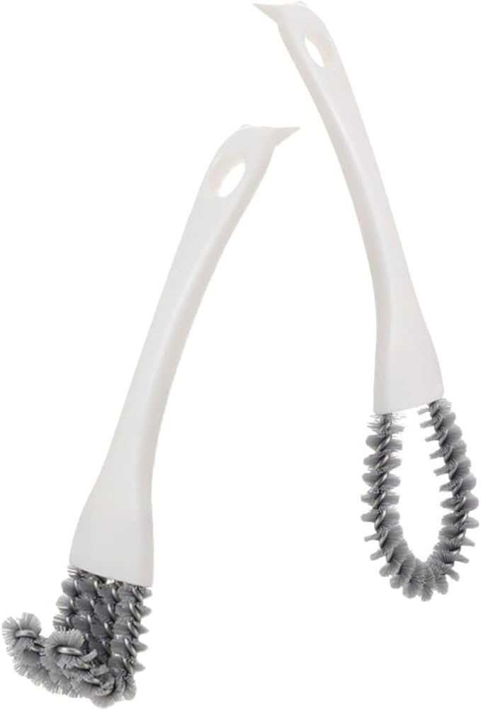 2pcs Multifunctional Kitchen Cleaning Brushes U-Shaped and Angled Crevice Brushes Heavy-Duty Grout and Stove Grill Scrubber Handheld Tool for Deep Gap and Corner Cleaning