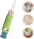 3 in 1 Cup Lid Cleaning Brush, 2024 Multifunctional Crevice Portable Cup Lid Cleaning Brush for Bottle Gap Tight Spaces Cup (Green)