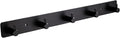 Adhesive Bathroom Black Hook Rail, 5 Matte Black Wall Key Hooks Rack Hanger Towel Robe Stick Door Hooks for Bathroom Toilet Entryway Hallway Kitchen Wall Mounted