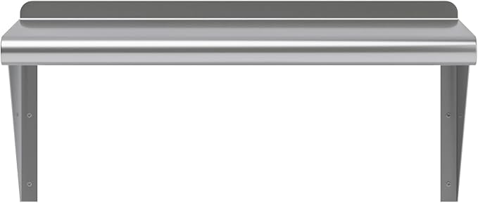 AmGood 24" Long X 12" Deep Stainless Steel Wall Shelf | NSF Certified | Appliance & Equipment Metal Shelving | Kitchen, Restaurant, Garage, Laundry, Utility Room