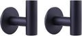 GERZWY Wall Hooks Adhesive for Hanging Towels Matte Black - Set of 2 - Premium Adhesive Hooks - Towel Hooks for Bathrooms - Sticky Hanging Wall Hangers Without Nails DZY026-BK