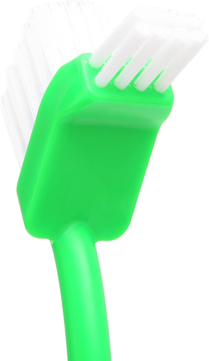 Universal Double Head Cleaning Brush Premium ABS Fiber Long Handle Durable Odorless for Kitchen Bathroom Bottles Green 31cm 1 Pack