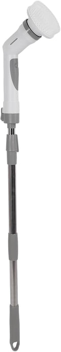 Electric Spin Scrubber, Cordless Bathroom Scrubber Cleaning Brush Cleaner with Adjustable Extension Long Handle, Battery Level Display, 3 Brush Head, 1 Sponge Head