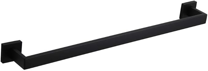 GERZWY 24 Inch Contemporary Style Bathroom Towel Bar Stainless Steel Bath Towel Rack Wall Mount Matte Black FG160160-BK
